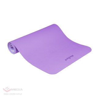 Mata gimnastyczna do ćwiczeń joga, pilates, fitness, 183x61cm, grubość 1cm, materiał TPE, fioletowa, REBEL ACTIVE