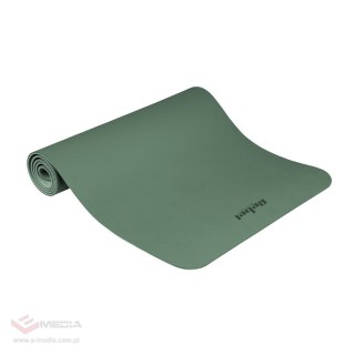 Mata gimnastyczna do ćwiczeń joga, pilates, fitness, 183x61cm, grubość 1cm, materiał TPE, zielona, REBEL ACTIVE