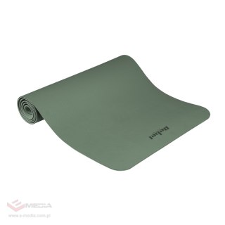Mata gimnastyczna do ćwiczeń joga, pilates, fitness, 183x61cm, grubość 4mm, materiał TPE, zielona, REBEL ACTIVE