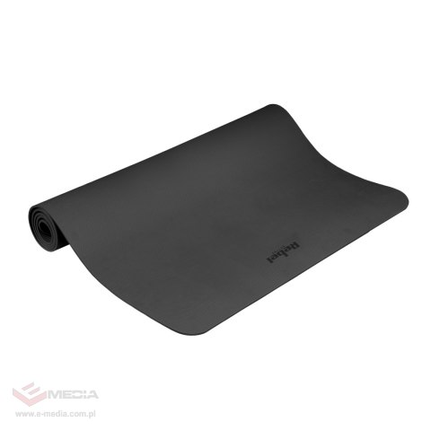 Mata gimnastyczna do ćwiczeń joga, pilates, fitness, 200x115cm, grubość 1cm, materiał TPE, czarna, REBEL ACTIVE