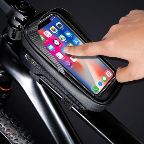 Torba Tech-Protect V2 rowerowa z miejscem na telefon 1l - czarna