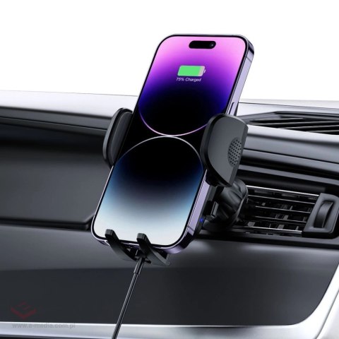 Uchwyt Tech-Protect CM15W-V1 samochodowy na telefon z ładowarką indukcyjną 15W na kokpit / kratkę nawiewu - czarny