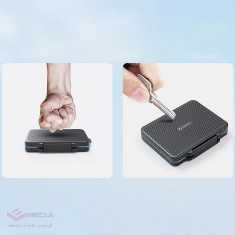 Etui Orico PHCD na karty pamięci i nośniki danych Black 2.5" SSD 2.5" HDD M.2 SSD SD Micro SD CompactFlash czytniki kart - czarn