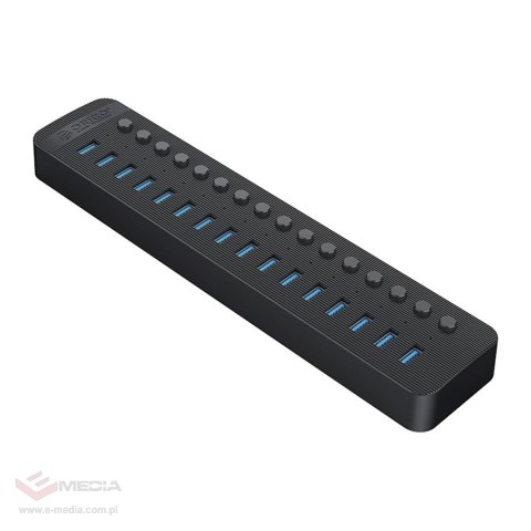 Hub Orico CT2U3-16AB 16x USB-A 3.0 z włącznikami - czarny