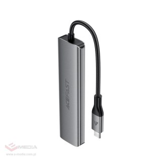 Hub USB Acefast J18 stacja dokująca USB-C 6w1 HDMI 4K 60Hz PD90W - szara