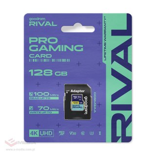 Karta pamięci microSD 128 GB V30 UHS-III Goodram Rival z adapterem