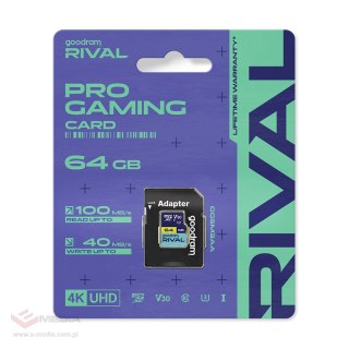 Karta pamięci microSD 64 GB V30 UHS-III Goodram Rival z adapterem