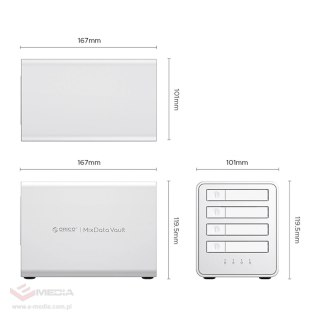 Macierz dyskowa Orico 8848U4 DAS Series 4-zatokowa M.2 NVMe SSD - biała