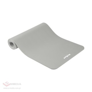 Mata gimnastyczna do ćwiczeń joga, pilates, fitness, 183x61cm, grubość 1cm, materiał NBR, szara, REBEL ACTIVE