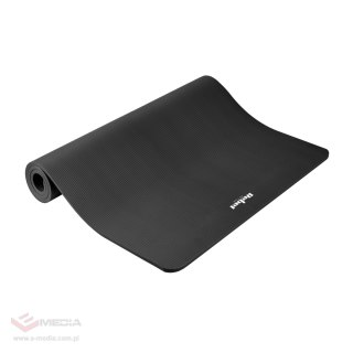 Mata gimnastyczna do ćwiczeń joga, pilates, fitness, 190x115cm, grubość 2cm, materiał NBR, czarna, REBEL ACTIVE