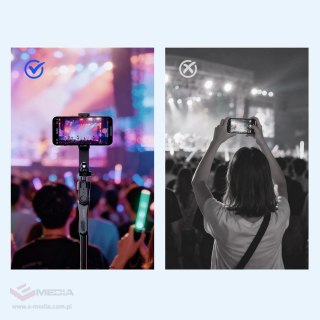 Selfie stick Orico SPM175 tripod 1/4" na telefon kamerę aparat z obrotem 360 stopni Bluetooth 5.2 - czarny