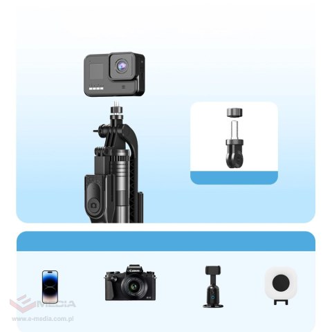 Selfie stick Orico SPM175 tripod 1/4" na telefon kamerę aparat z obrotem 360 stopni Bluetooth 5.2 - czarny