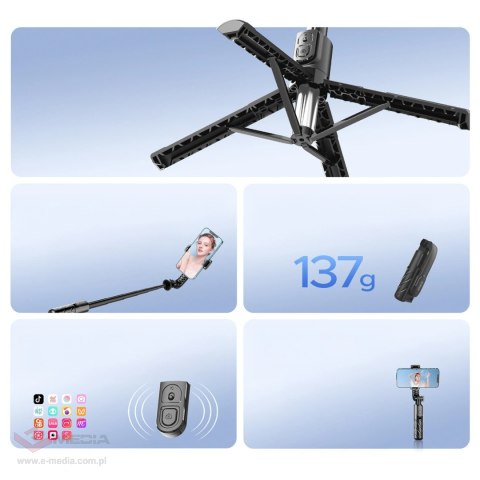 Selfie stick Orico SPV100 mini tripod Bluetooth obrót 360 stopni 100 cm - czarny