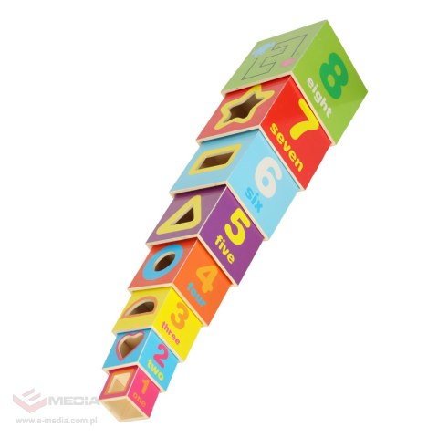 Wieża edukacyjna drewniana sorter kształty nauka liczenia 71cm XXL