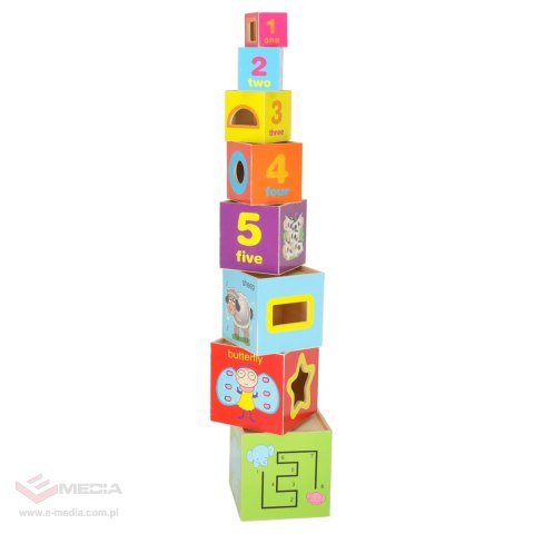 Wieża edukacyjna drewniana sorter kształty nauka liczenia 71cm XXL