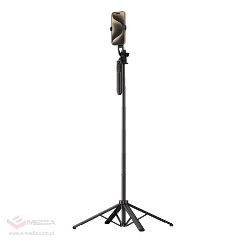 Wozinsky selfie stick WH181-Y1S teleskopowy statyw 1.75m ze stopu aluminium z uchwytem na telefon - czarny