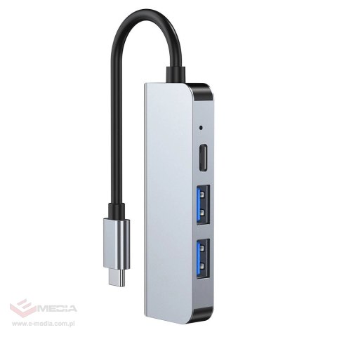 HUB Tech-Protect V2 4w1 USB-C - USB-A 3.0 / USB-A 2.0 / USB-C / HDMI - szary
