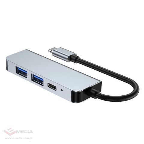 HUB Tech-Protect V2 4w1 USB-C - USB-A 3.0 / USB-A 2.0 / USB-C / HDMI - szary