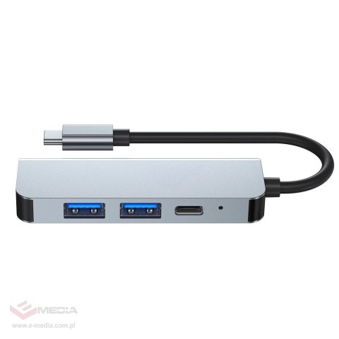 HUB Tech-Protect V2 4w1 USB-C - USB-A 3.0 / USB-A 2.0 / USB-C / HDMI - szary