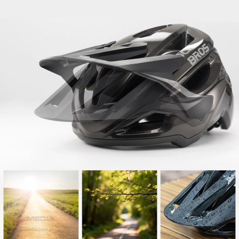 Kask rowerowy Rockbros LK-99 na rower górski z regulowanym daszkiem i zapięciem magnetycznym 58-62 cm - tytanowy