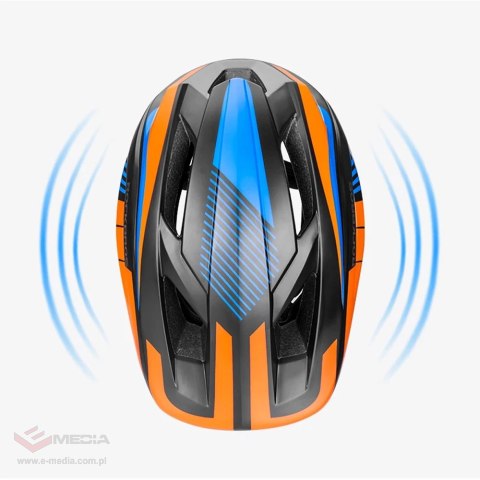 Kask rowerowy Rockbros TT-32SOBL-M dziecięcy z odpinaną szczęką rozmiar M - czarno-pomarańczowy