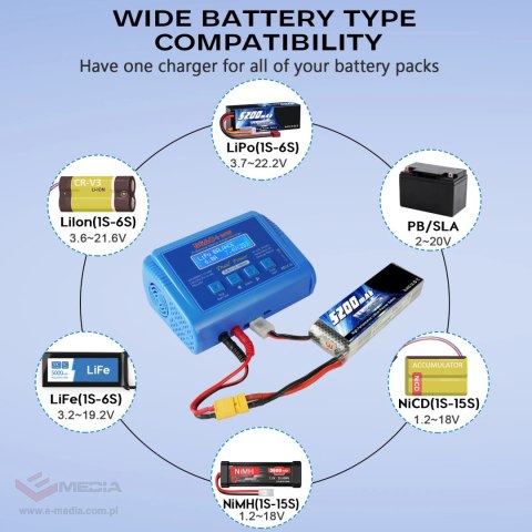 Ładowarka balansująca B6AC+ 80W E6360