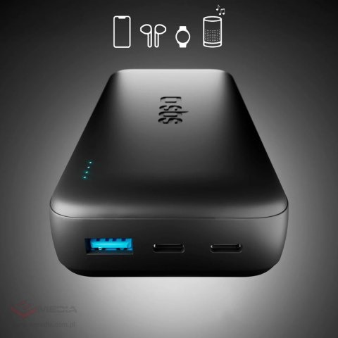 Powerbank SBS Infinity 20000mAh 10W LiFePo₄ USB-A USB-C - czarny