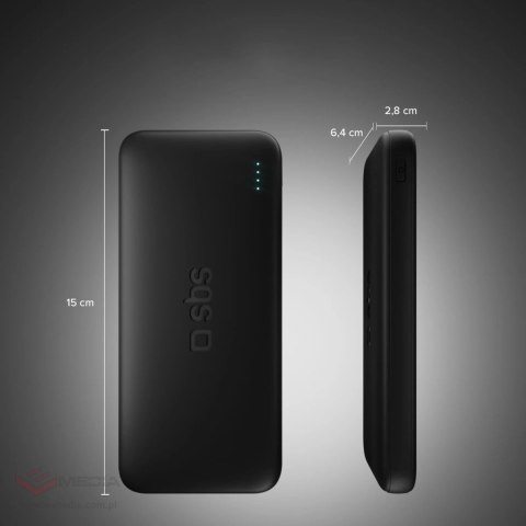 Powerbank SBS Infinity 20000mAh 10W LiFePo₄ USB-A USB-C - czarny