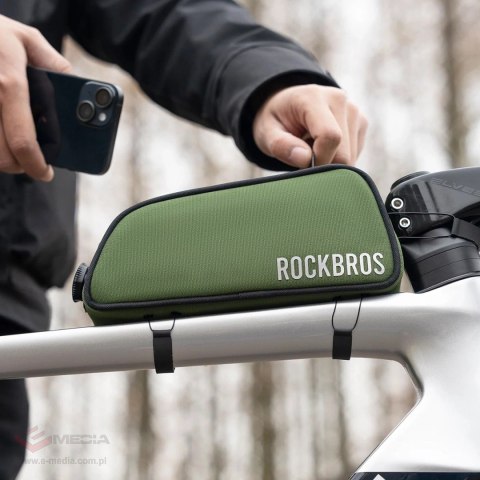 Torba rowerowa Rockbros 30120045001 ROAD TO SKY na górną rurę ramy wodoodporna 0,7L - zielona