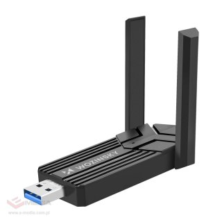 Adapter Wozinsky WAX-1800 dwupasmowy bezprzewodowy USB 3.0 WiFi 6 - czarny