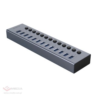 Hub Orico BT2U3-13AB 13x USB-A 3.0 z włącznikami - szary