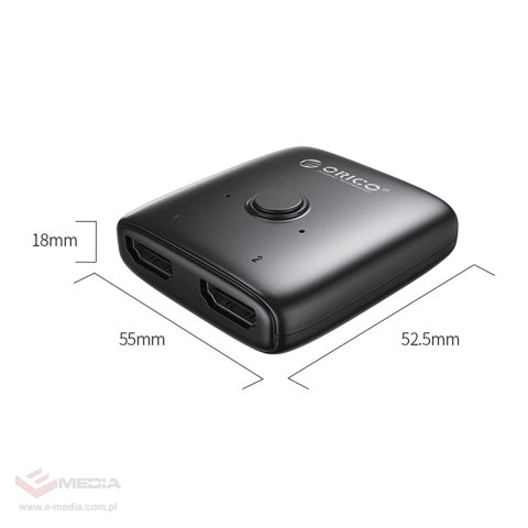 Adapter HDMI Orico AS2-A1 dwukierunkowy splitter - czarny
