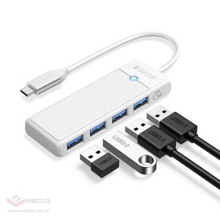 Hub USB Orico PAPW4A-C3 4-portowy 4x USB-A 3.0 0,15 m - biały