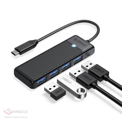 Hub USB Orico PAPW4A-C3 4-portowy 4x USB-A 3.0 0,15 m - czarny