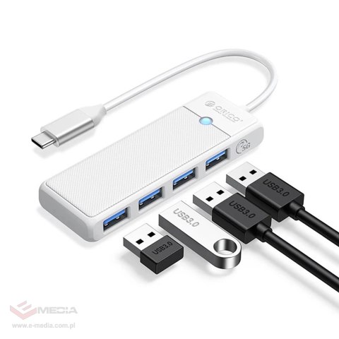 Hub USB Orico PAPW4A-C3 4-portowy 4x USB-A 3.0 0.15 m - biały