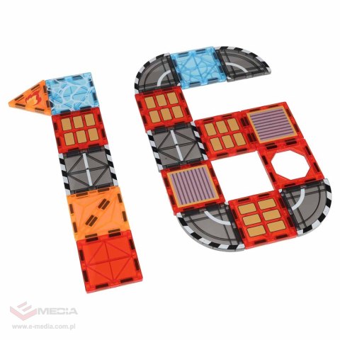 Klocki magnetyczne konstrukcyjne 3D straż pożarna 2 samochody 92 elementy