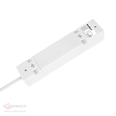 Przedłużacz 4 gniazda 5m typu francuskiego bez przełącznika (3x1,5mm) Rebel biały