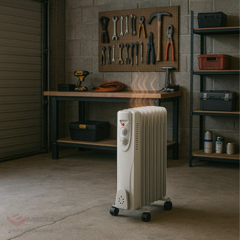 Grzejnik Olejowy Elektryczny Termostat Energooszczędny 1500W 7 Żebrowy Duży