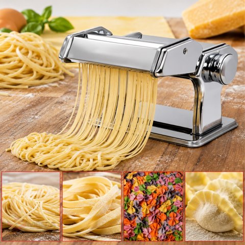 Maszynka Krajarka do Makaronów Ciasta Pierogów Lasagne 3w1 Stalowa Ręczna