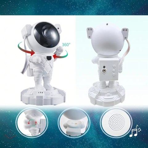 Projektor Gwiazd Astronauta Lampka Nocna Rzutnik dla dziecka Kosmos Pilot