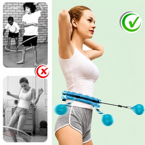 256 x Hula Hop Hulahop z Obciązeniem i Wypustkami Odchudzające Plus Size Składane