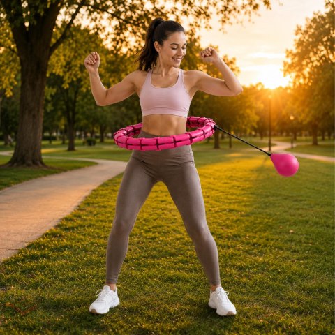 320 x Hula Hop Hulahop z Obciązeniem i Wypustkami Odchudzające Składane + Pas