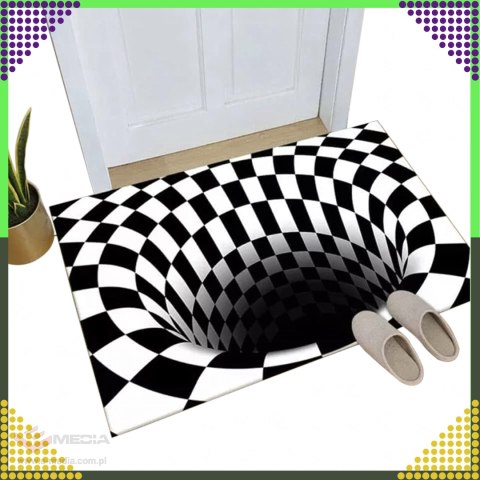 Chodnik Dywanik Mata Wycieraczka z Efektem 3D Iluzja Biała Dziura 50x80cm