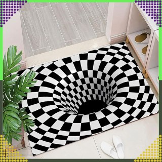 Chodnik Dywanik Mata Wycieraczka z Efektem 3D Iluzja Biała Dziura 60x90 CM