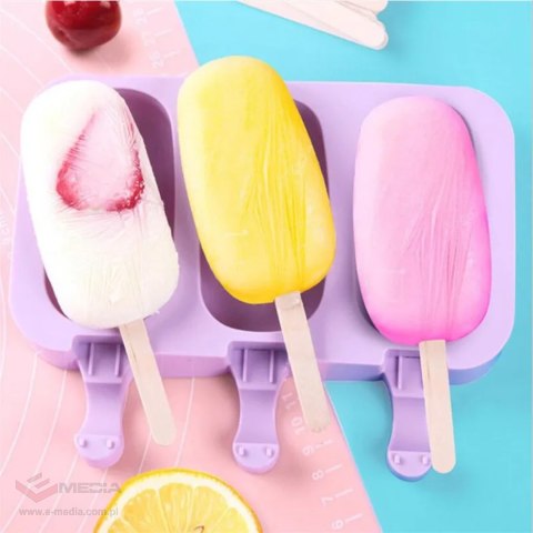 FORMA SILIKONOWA FOREMKA DO LODÓW LODY NA PATYKU FOREMKI SORBET + PATYCZKI