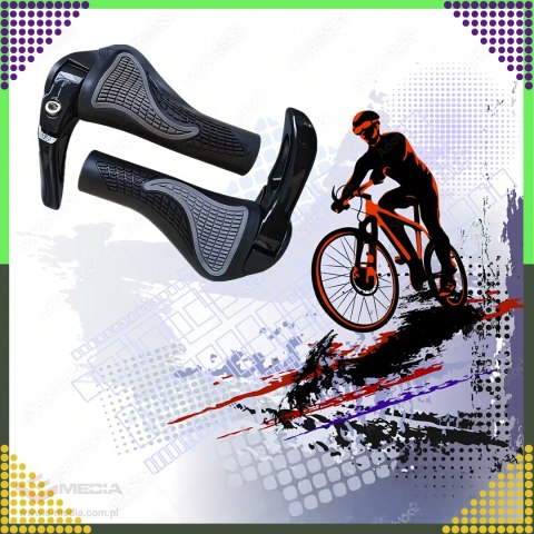 Gripy Chwyty Rowerowe z Rogami Rączki do Roweru Kierownicy Profilowane 2szt