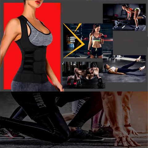 KAMIZELKA NEOPRENOWA FITNESS DAMSKA ODCHUDZAJĄCA SPORTOWA TRENINGOWA M