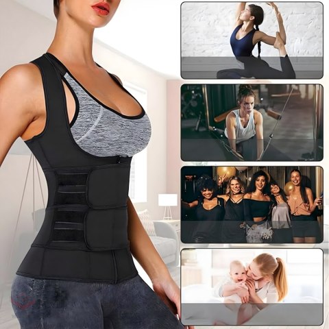 KAMIZELKA NEOPRENOWA FITNESS DAMSKA ODCHUDZAJĄCA SPORTOWA TRENINGOWA M