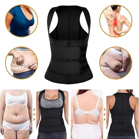 KAMIZELKA NEOPRENOWA FITNESS DAMSKA ODCHUDZAJĄCA SPORTOWA TRENINGOWA M