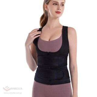 KAMIZELKA NEOPRENOWA FITNESS DAMSKA ODCHUDZAJĄCA SPORTOWA TRENINGOWA S